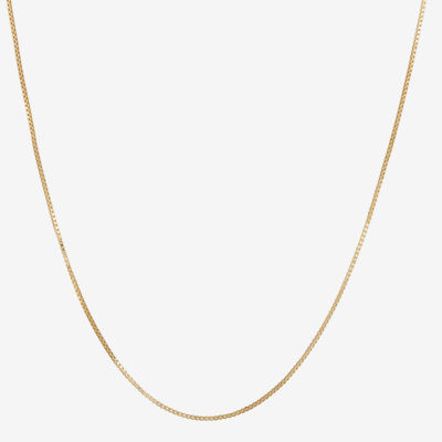 Made Italy 14K Gold 18 - 24 Inch Solid Box Chain Necklace