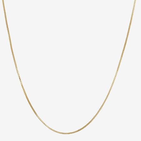 Made In Italy 14K Gold 18 - 24 Inch Solid Box Chain Necklace, One Size