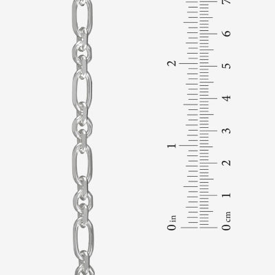 Made in Italy Womens Sterling Silver 7.5 Inch Solid Link Chain Bracelet