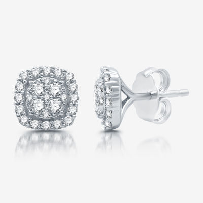 Womens 1 CT. T.W. Lab Grown White Diamond Sterling Silver Cushion 2-pc. Jewelry Set