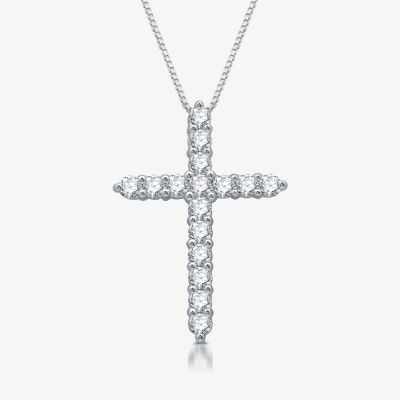 Womens / CT. T.W. Lab Grown White Diamond Sterling Silver Cross Pendant Necklace