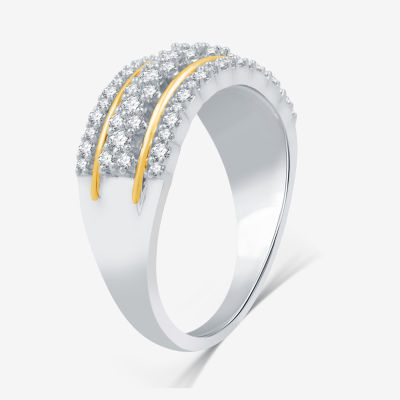 Womens 1/2 CT. T.W. Lab Grown White Diamond 14K Gold Over Silver Sterling Silver Band