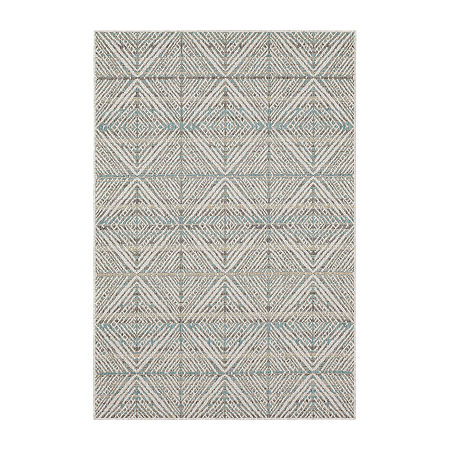 Mohawk Home Poolside Diamond Flatweave Indoor Outdoor Rectangular Area Rug, One Size, Gray