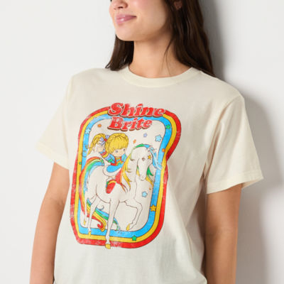 Juniors Rainbow Brite Boyfriend Tee Womens Crew Neck Short Sleeve Graphic T-Shirt