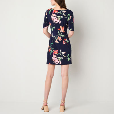 Jessica Howard 3/4 Sleeve Floral Sheath Dress