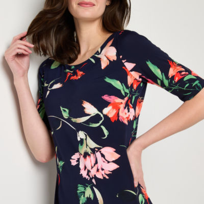 Jessica Howard 3/4 Sleeve Floral Sheath Dress