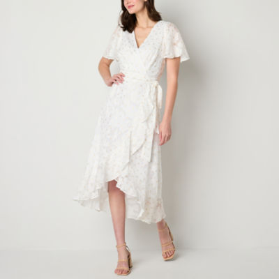 jessica howard short sleeve floral midi fit + flare dress Jessica Howard Womens 22W Navy Pink Floral Cherry Blossom Fit & Flare Dress  1507