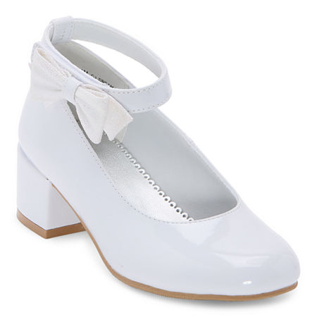 Christie & Jill Little & Big Girls Dream Block Heel Pumps, 13 Medium, White