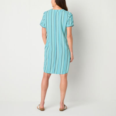 St. John's Bay Womens Short Sleeve Shift Dress