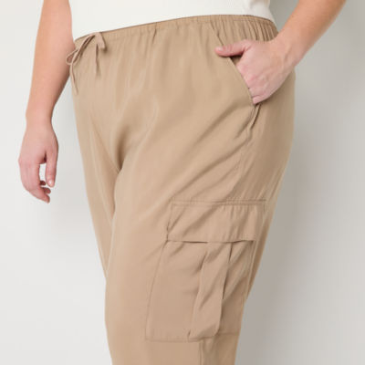 Stylus Womens High Rise Cuffed Cargo Pant-Plus