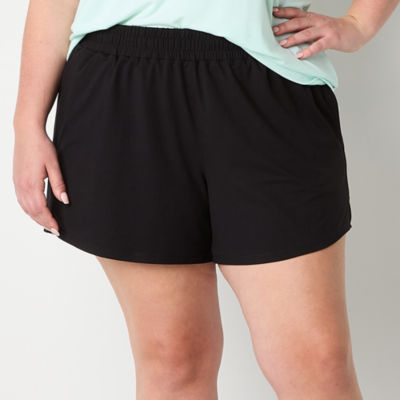 Xersion Womens Plus Mid Rise Everyday Pull-On Short
