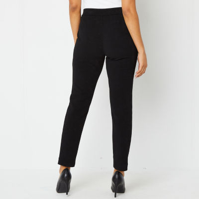 Black Label by Evan-Picone Womens Mid Rise Straight Pull-On Pants