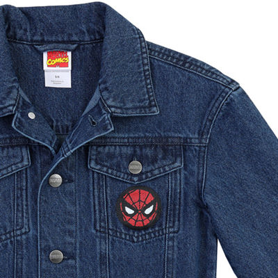 Disney Collection Little & Big Boys Marvel Spiderman Denim Jacket