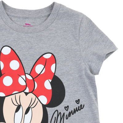 Disney Collection Little & Big Girls Crew Neck Short Sleeve Minnie Mouse Graphic T-Shirt