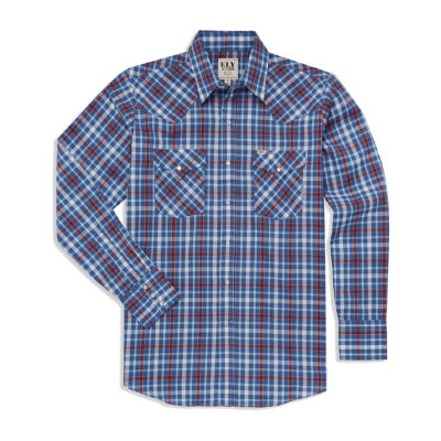 Ely Cattleman Heritage Plaid Mens Long Sleeve Western Shirt