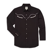 Wrangler Checotah Mens Classic Fit Long Sleeve Striped Button-Down Shirt