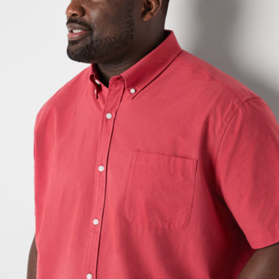 St. John's Bay Breathable Performance Big and Tall Mens Classic Fit Short Sleeve Button-Down Shirt