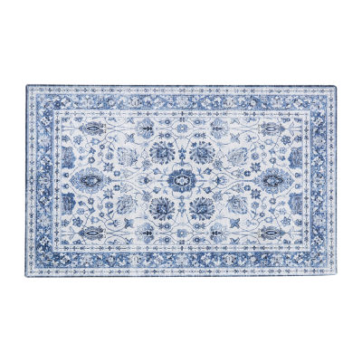 Linery Matra Traditional Floral Washable Skid Resistant Indoor Rectangular Accent Rug