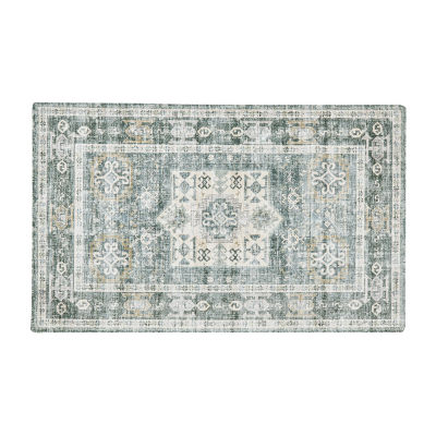 Linery Nava Traditional Geometric Washable Skid Resistant Indoor Rectangular Accent Rug