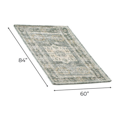 Linery Nava Traditional Geometric Washable Skid Resistant 5'X7' Indoor Rectangular Area Rug