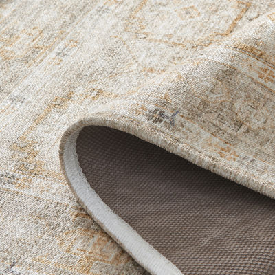 Linery Nava Traditional Geometric Washable Skid Resistant 28"X7' Indoor Rectangular Runner
