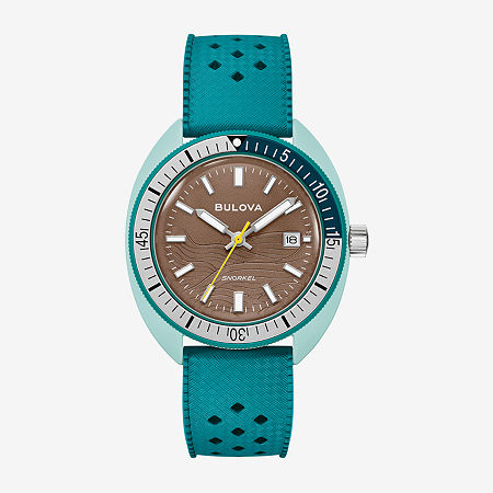 Bulova Snorkel Mens Green Strap Watch 98b446, One Size -  05123130018