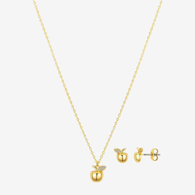 Bijoux Bar Delicates Gold Tone Apple Crystal Gold Tone 2-pc. Jewelry Set