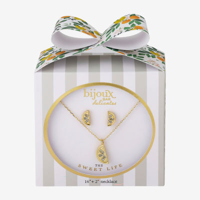 Bijoux Bar Delicates Delicates Lemon Crystal Gold Tone 2-pc. Jewelry Set