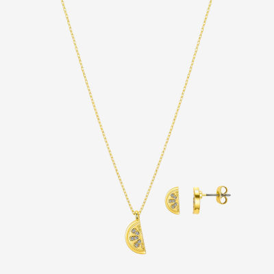 Bijoux Bar Delicates Gold Tone Lemon Crystal Gold Tone 2-pc. Jewelry Set