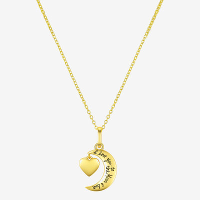 Footnotes Womens White Mother Of Pearl Sterling Silver Heart Moon 16 Inch Pendant Necklace