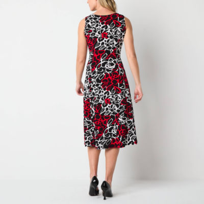 Danny & Nicole Womens Floral Midi Jacket Dress