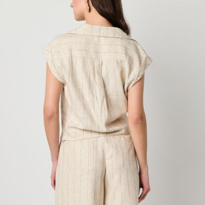 Worthington Womens Short Sleeve Blouse