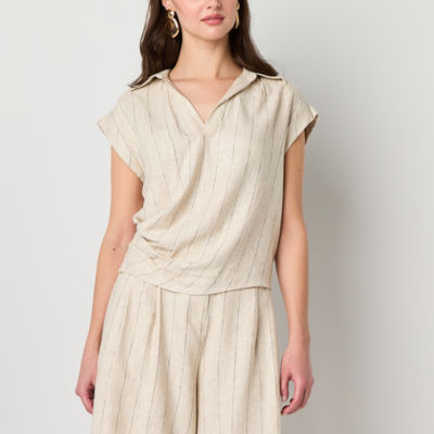 Worthington Womens Short Sleeve Blouse
