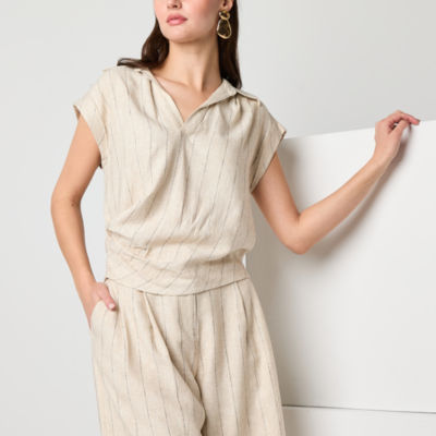 Worthington Womens Short Sleeve Blouse