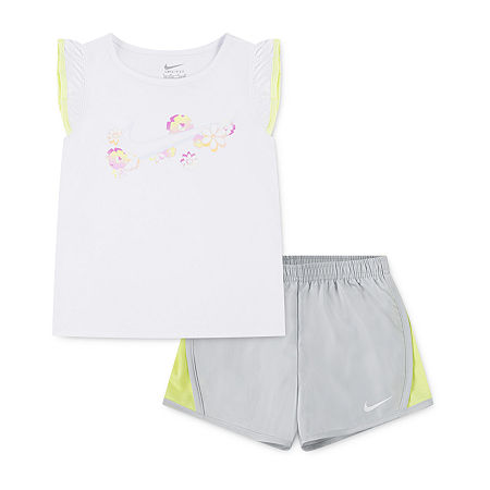 Nike Little Girls 2-pc. Short Set, 6x, White