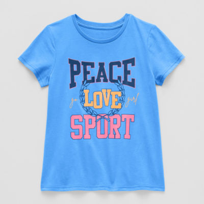 Xersion Little & Big Kid Girls Crew Neck Short Sleeve Regular Fit Graphic T-Shirt