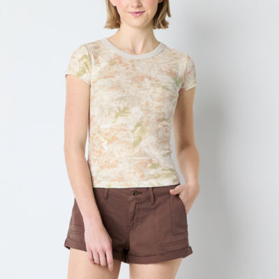 Arizona Juniors Womens Crew Neck Short Sleeve Graphic T-Shirt