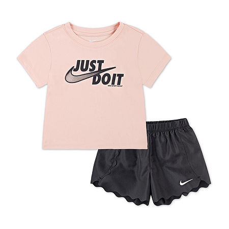 Nike Little Girls 2-pc. Short Set, 4, Pink