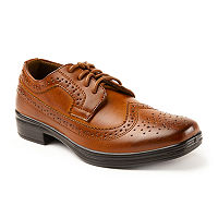 Deer Stags Little & Big Boys Ace Wing Tip Oxford Shoes, 5 Medium, Brown