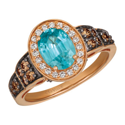 Le Vian® Grand Sample Sale™ Ring featuring 1 1/3 CT. Blueberry Zircon™ 3/8 CT. Chocolate Diamonds® 1/8 CT. Vanilla Diamonds® set in 14K Strawberry Gold®