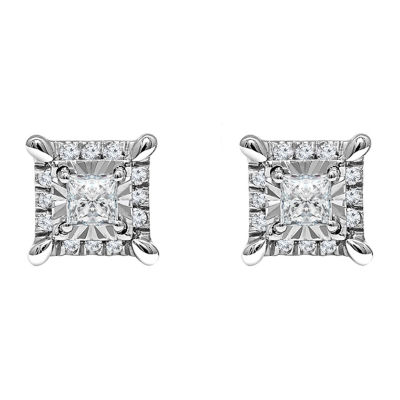 1/2 CT. T.W. Natural White Diamond 10K White Gold Stud Earrings