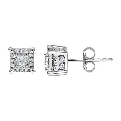 1/2 CT. T.W. Natural White Diamond 10K White Gold Stud Earrings