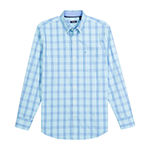 IZOD Mens Classic Fit Long Sleeve Plaid Button-Down Shirt