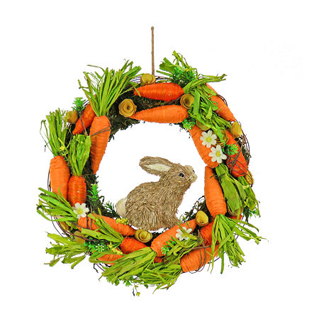 National Tree Co. 15 Carrots Wreath, One Size, Orange