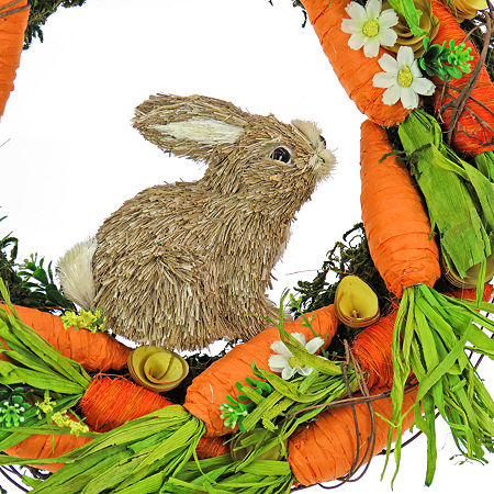 National Tree Co. 15 Carrots Wreath, One Size, Orange