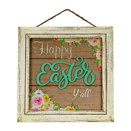 National Tree Co. 10 “Happy Easter Y'All Wall Sign, One Size, Green