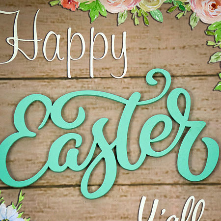 National Tree Co. 10 “Happy Easter Y'All Wall Sign, One Size, Green