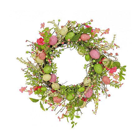 National Tree Co. 20 Flowering Wreath, One Size, Pink