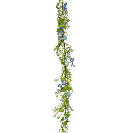 National Tree Co. 60 Flowering Blue Christmas Garland, One Size, Blue