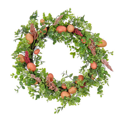 National Tree Co. 22 Pink Eggs Indoor Outdoor Wreath